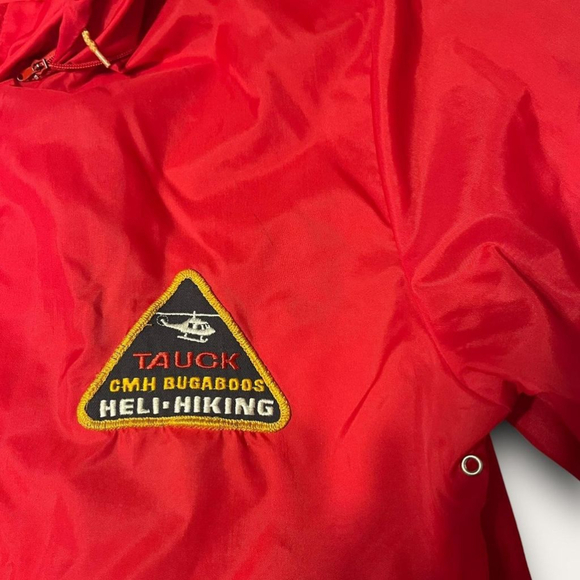 Vintage Oshman’s Sportswear Red Nylon Windbreaker Jacket Tauck Heli-Hiking Sz M - Picture 4 of 6